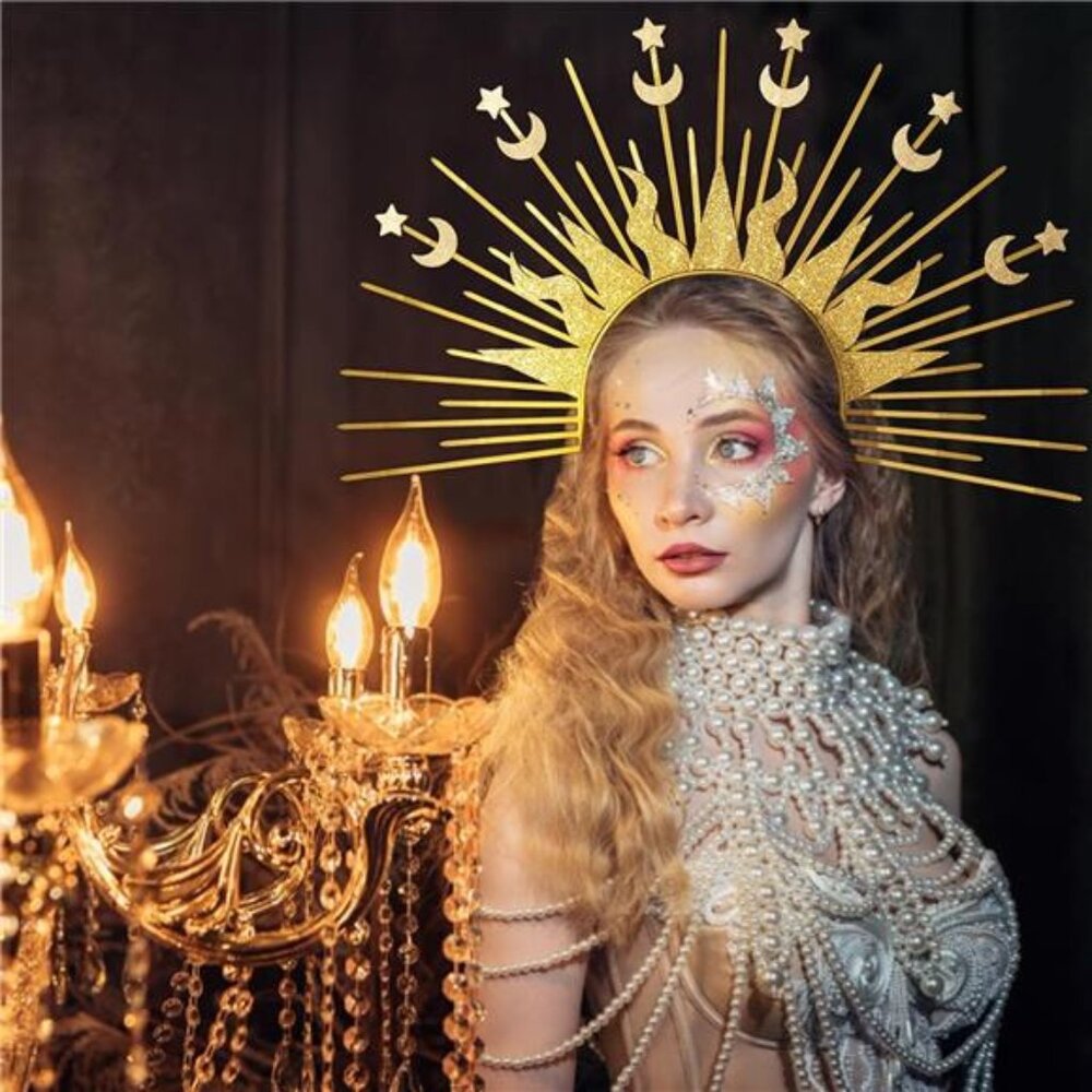 Madonna Halo Tiara Headband | Virgin Mary, Stars, Moon, Halloween Custom
